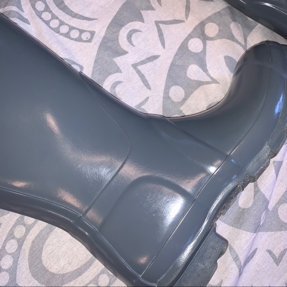 Tall Grey Glossy Hunter Boots - Picture 8 of 9